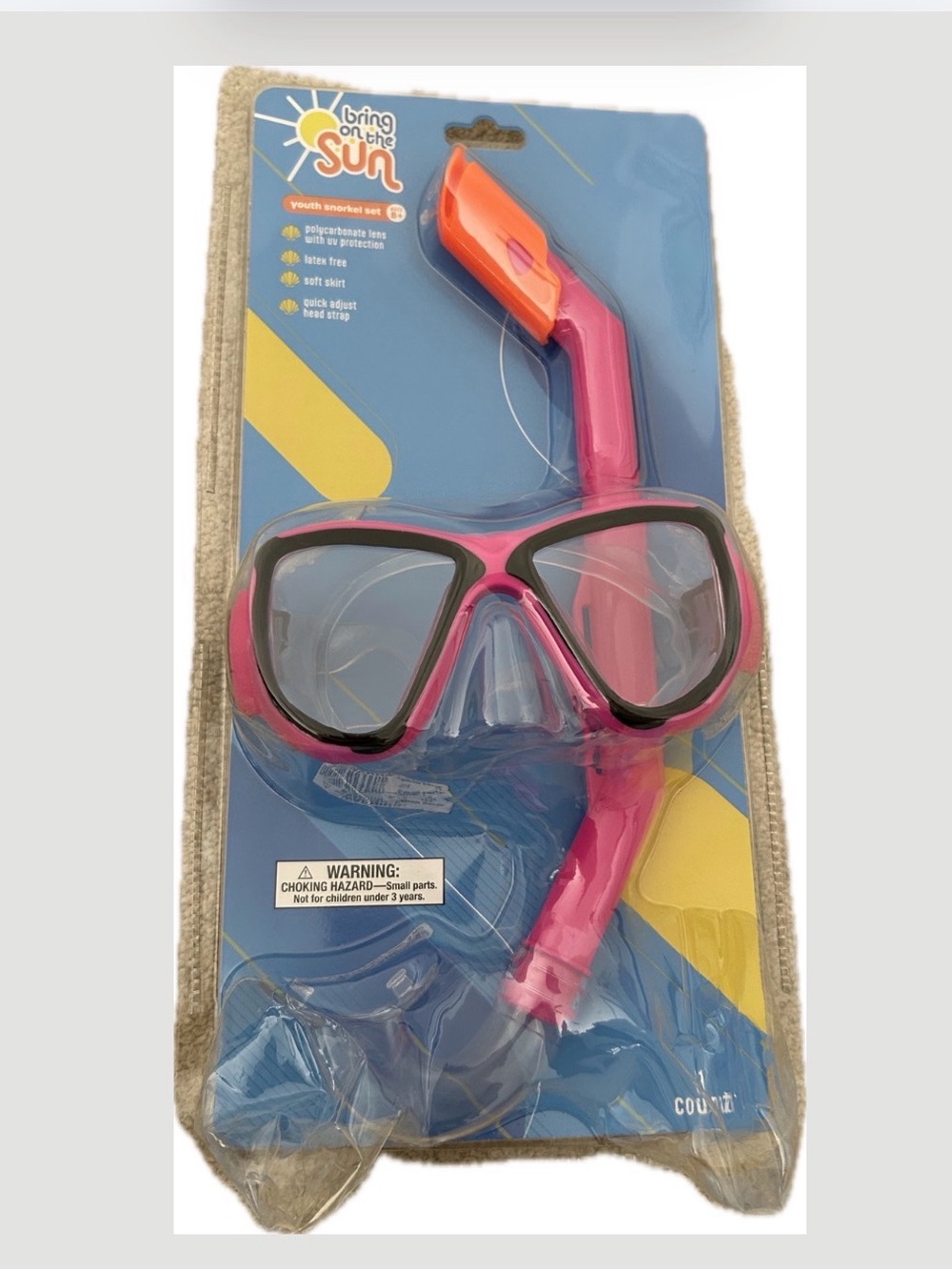 Kids Pink Snorkel Mask & Snorkel Set for girls ,gift , pool , party swimming